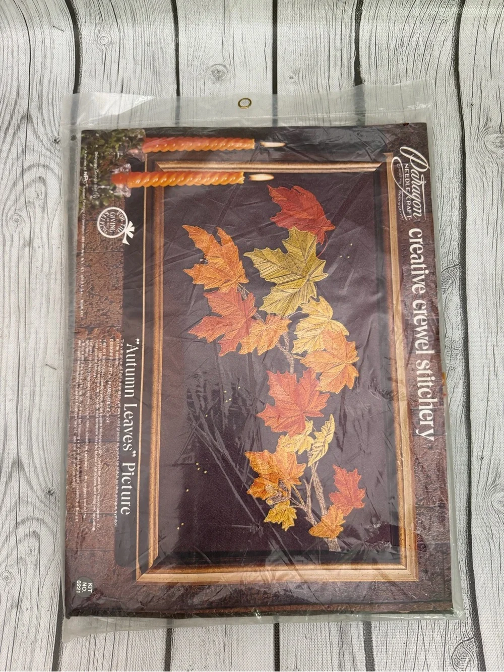 Paragon Needle Craft Crewel Stitchery Kit Autumn Leaves Vintage 1975 New Sealed